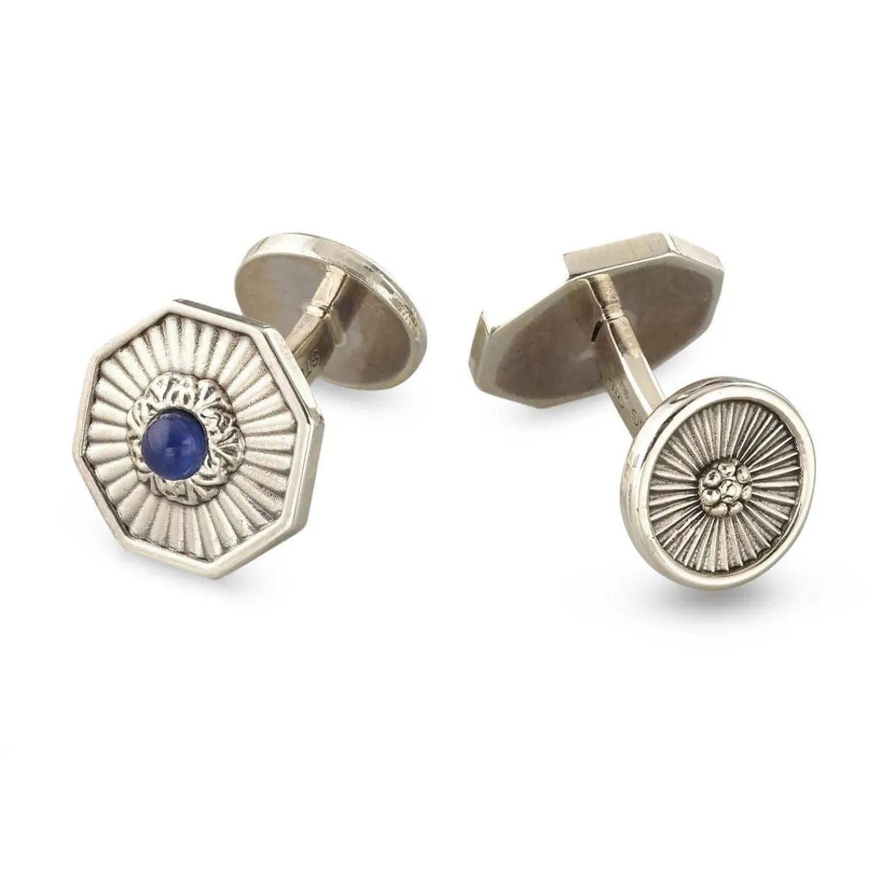 Buccellati RAYS SILVER CUFFLINKS WITH SAPPHIRES