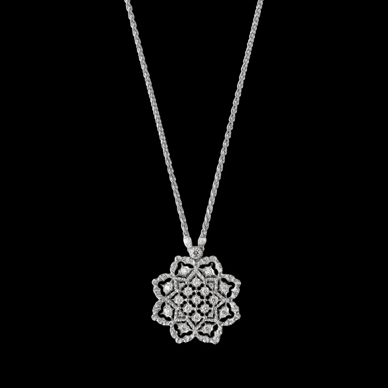 Buccellati ROMBI WHITE GOLD PENDANT WITH DIAMONDS