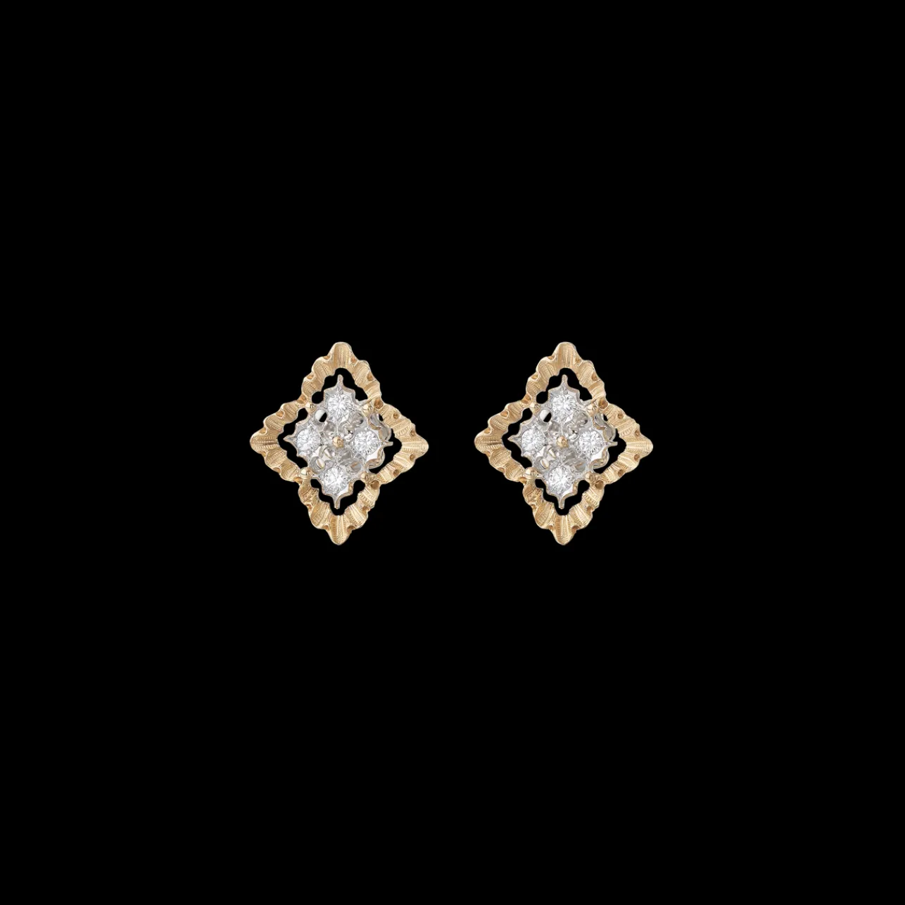 Buccellati ROMBI YELLOW AND WHITE GOLD EARRINGS