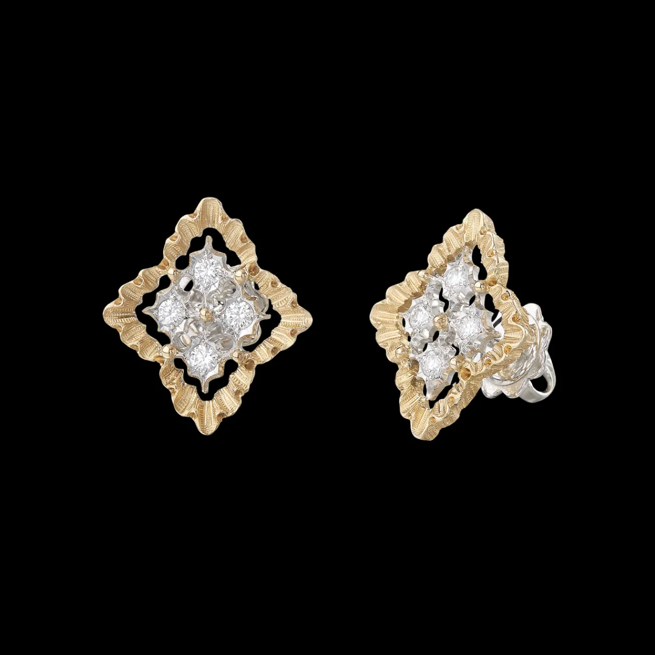 Buccellati ROMBI YELLOW AND WHITE GOLD EARRINGS