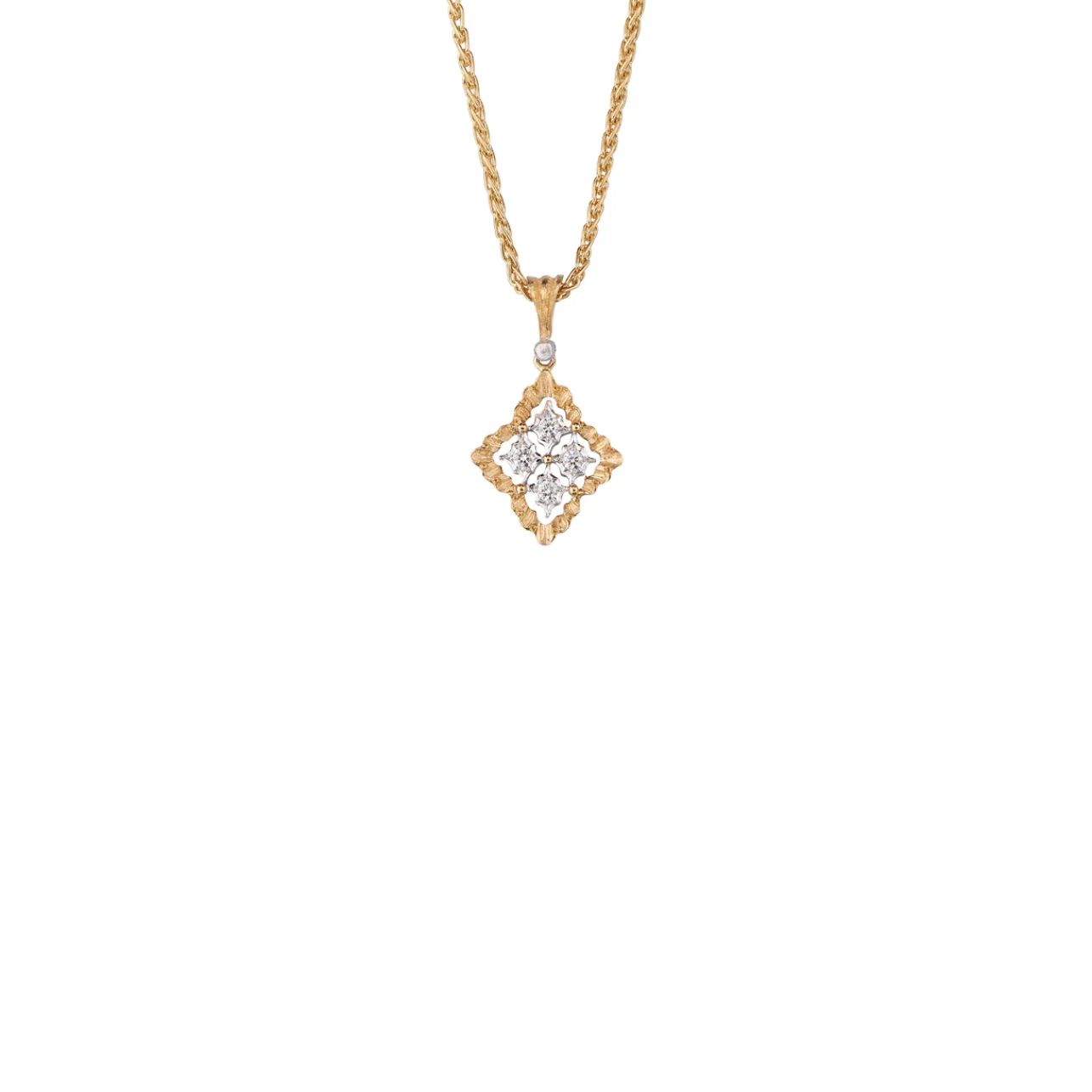 Buccellati ROMBI YELLOW AND WHITE GOLD PENDANT