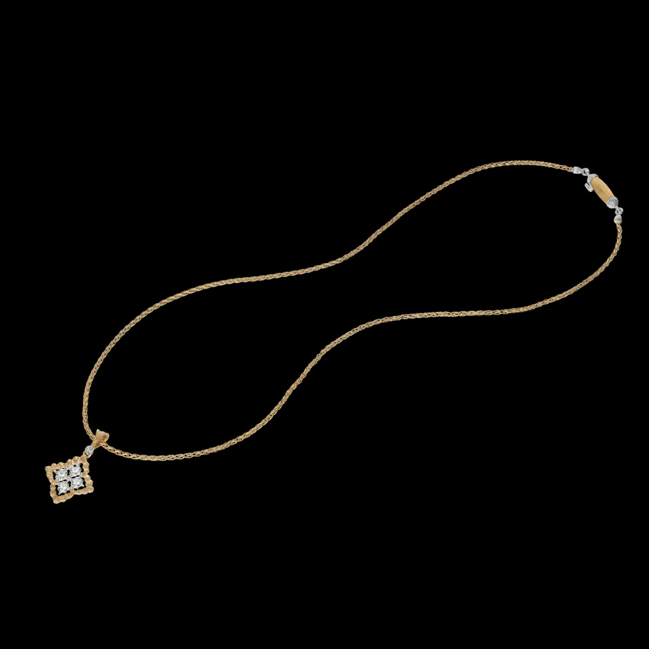 Buccellati ROMBI YELLOW AND WHITE GOLD PENDANT