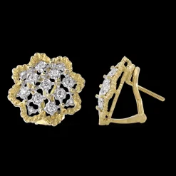 Buccellati ROMBI YELLOW AND WHITE GOLD EARRINGS WITH DIAMONDS