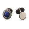 Buccellati ROUCHE SILVER CUFFLINKS WITH LAPIS