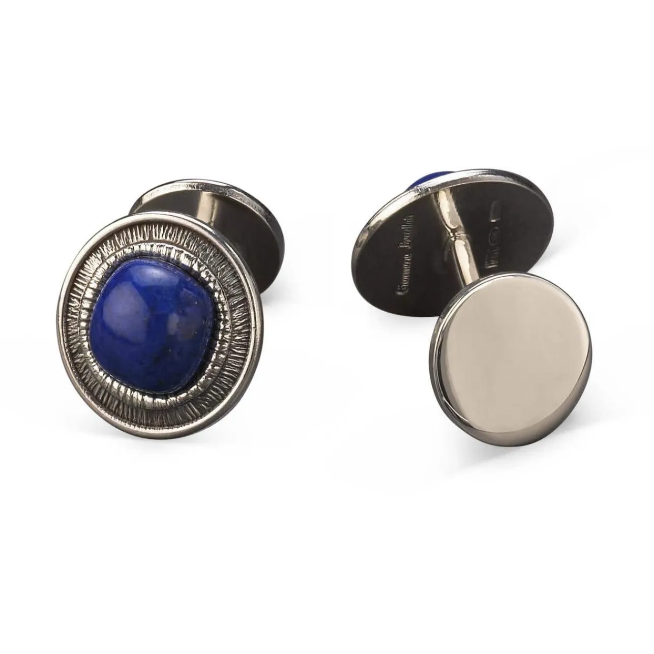 Buccellati ROUCHE SILVER CUFFLINKS WITH LAPIS