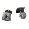 Buccellati ROUCHE SILVER CUFFLINKS WITH BLACK ONYX