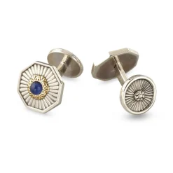 Buccellati SILVER SET CUFFLINKS WITH SAPPHIRES