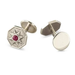 Buccellati SUN SILVER CUFFLINKS WITH RUBIES