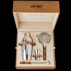 Buccellati TAHITI 4-PIECE COCKTAIL SET IN SILVER AND BAMBOO