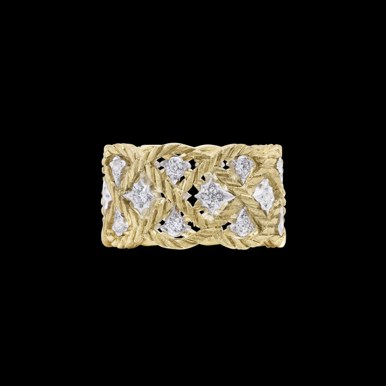 Buccellati ÉTOILÉE YELLOW AND WHITE GOLD ETERNELLE RING WITH DIAMONDS