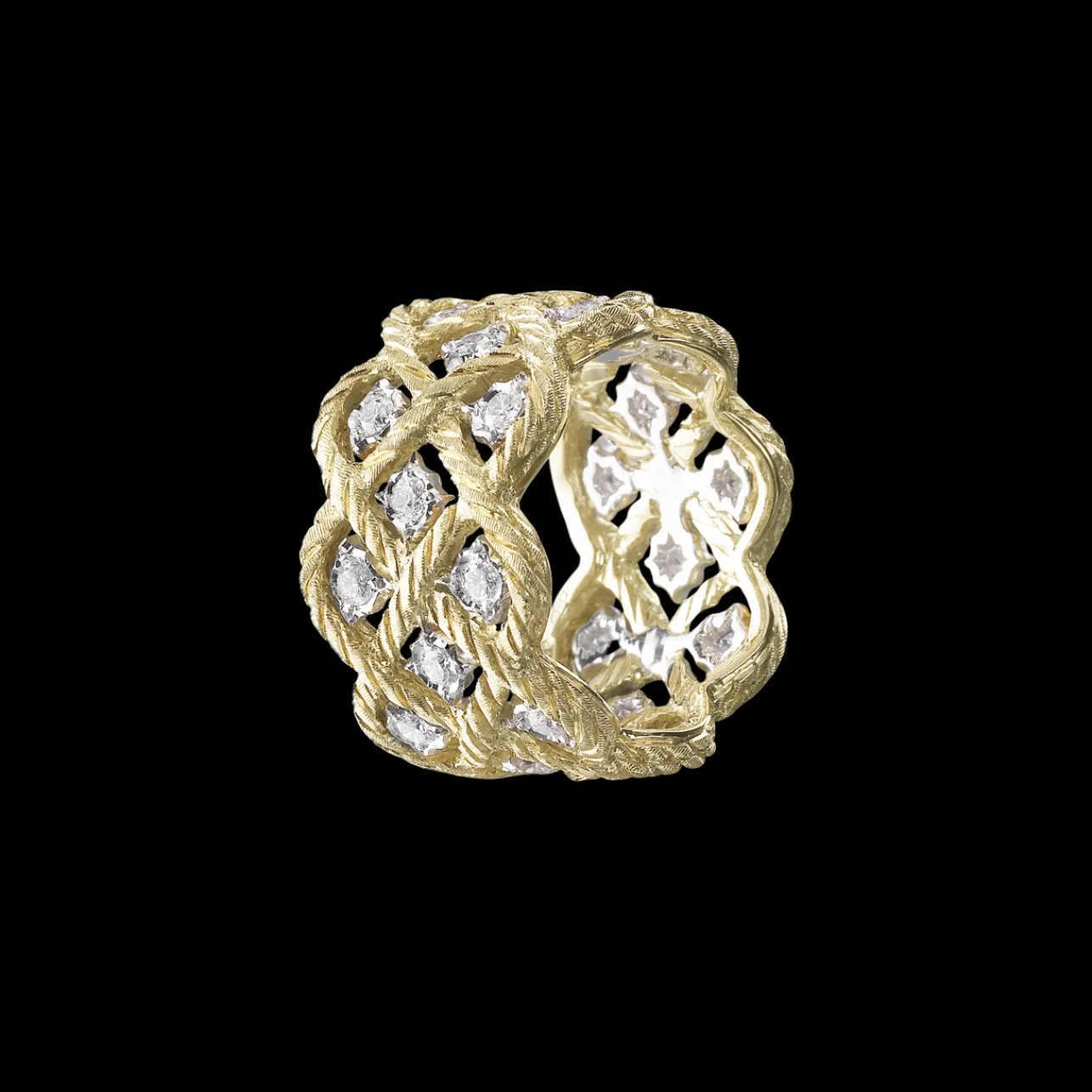 Buccellati ÉTOILÉE YELLOW AND WHITE GOLD ETERNELLE RING WITH DIAMONDS