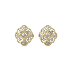 Buccellati ÉTOILÉE YELLOW AND WHITE GOLD EARRINGS WITH THREE GOLD THREADS