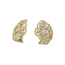 Buccellati ÉTOILÉE YELLOW AND WHITE GOLD EARRINGS WITH THREE GOLD THREADS