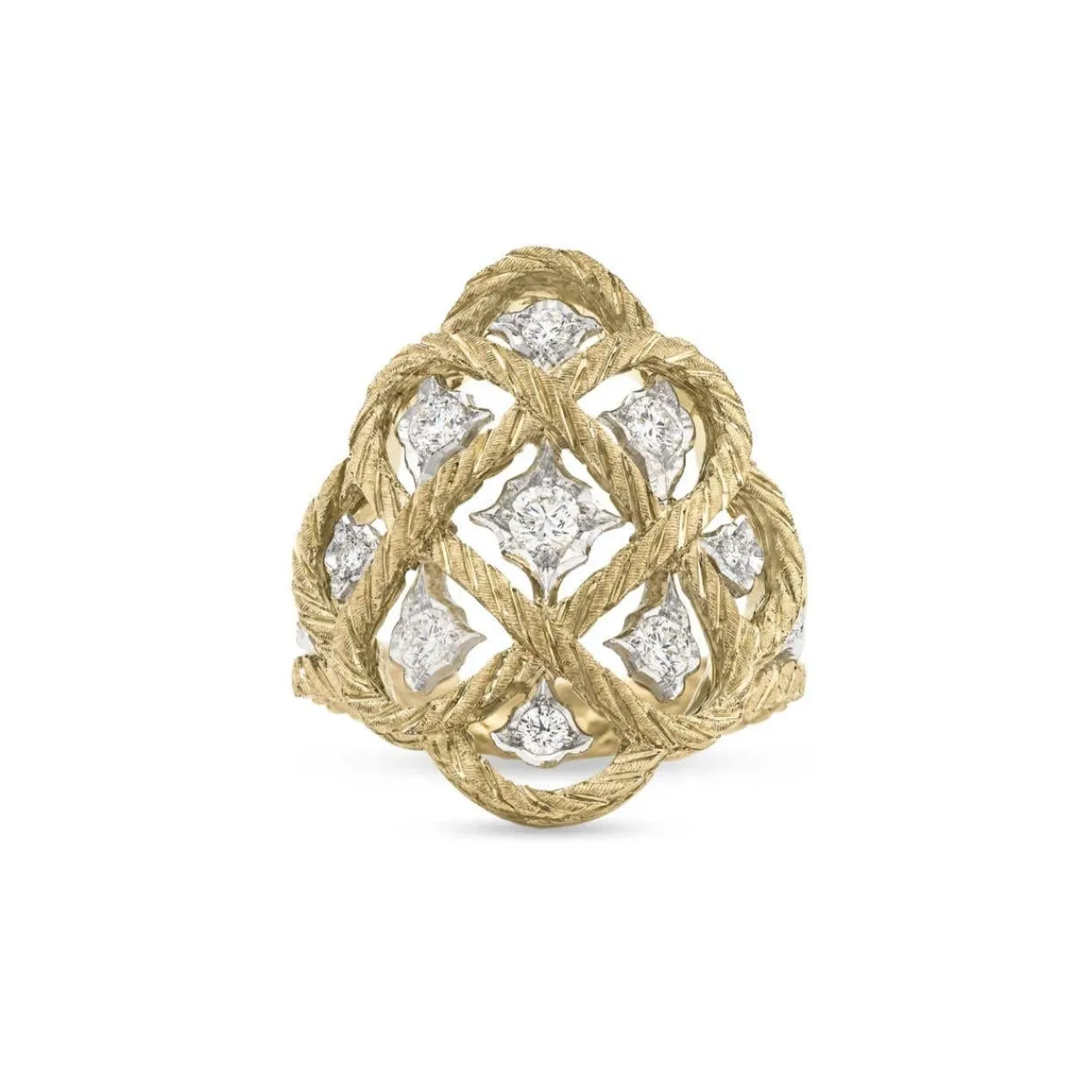 Buccellati ÉTOILÉE YELLOW AND WHITE GOLD RING WITH DIAMONDS