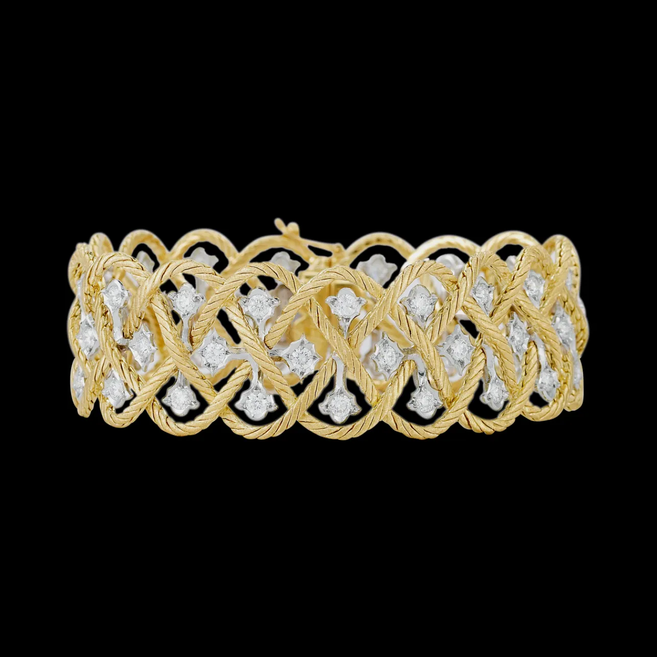 Buccellati ÉTOILÉE YELLOW AND WHITE GOLD BRACELET WITH ROUND DIAMONDS