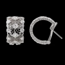 Buccellati TULLE BROCCATO WHITE GOLD EARRINGS WITH DIAMONDS