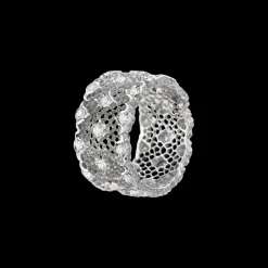Buccellati TULLE BROCCATO WHITE GOLD ETERNELLE RING WITH DIAMONDS