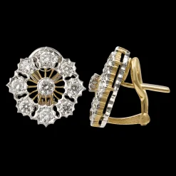 Buccellati TULLE WHITE AND YELLOW GOLD RAGGIERA EARRINGS WITH DIAMONDS