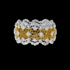 Buccellati TULLE WHITE AND YELLOW GOLD GHIRLANDA ETERNELLE RING