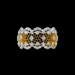 Buccellati TULLE WHITE AND YELLOW GOLD GHIRLANDA ETERNELLE RING