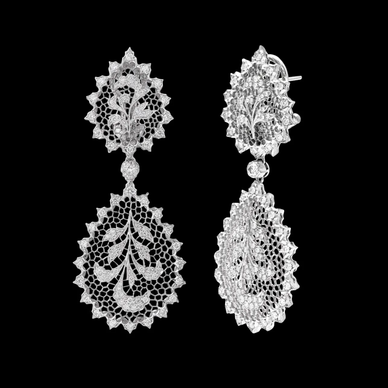 Buccellati TULLE WHITE GOLD ORNATO EARRINGS