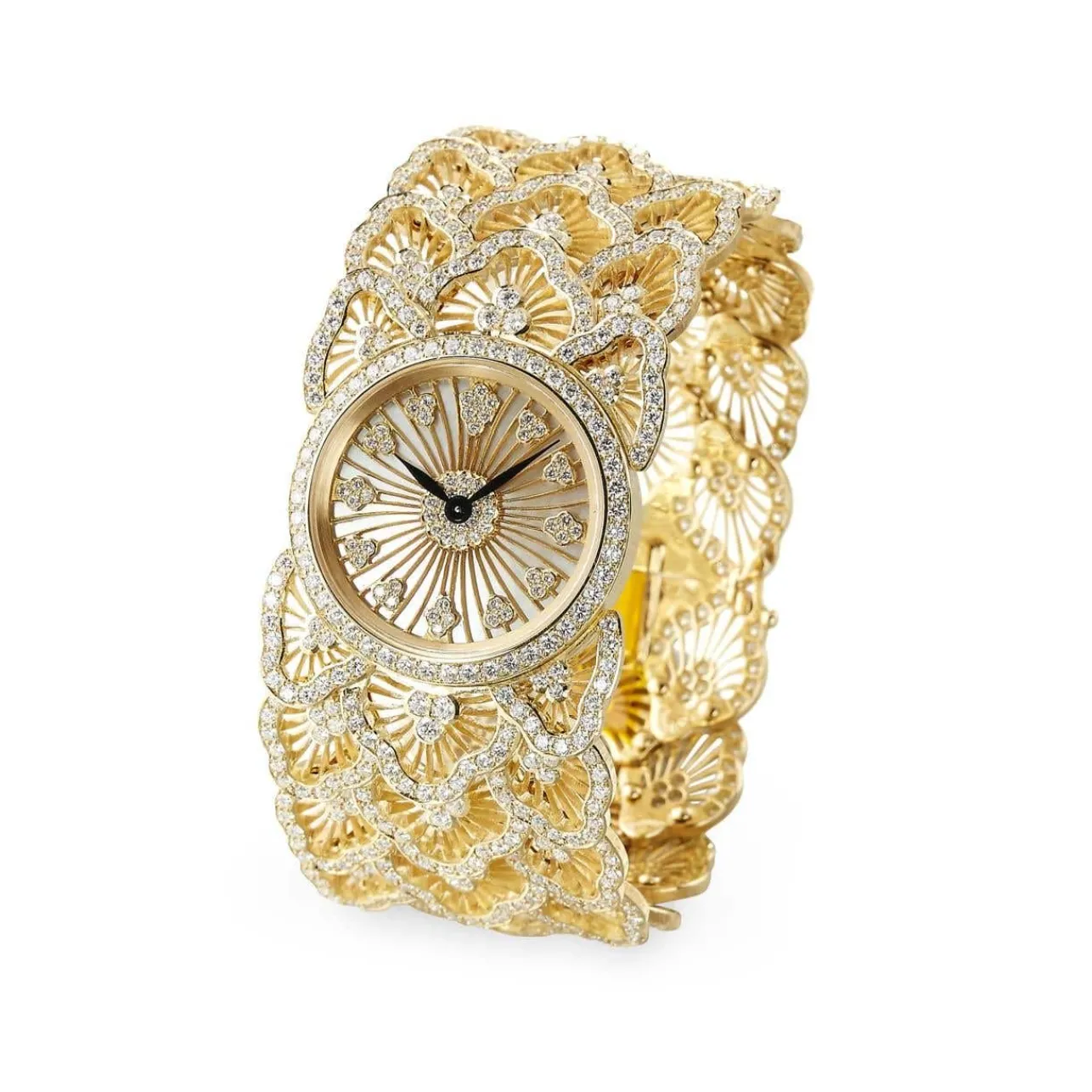 Buccellati TULLE YELLOW GOLD SET WATCH WITH DIAMONDS