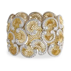 Buccellati UNICA YELLOW AND WHITE GOLD BRACELET WITH DIAMONDS