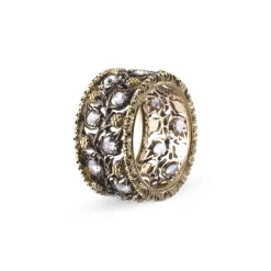 Buccellati WHITE AND YELLOW GOLD ETERNELLE BAND WITH DIAMONDS