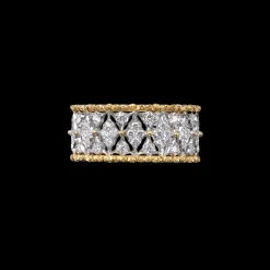 Buccellati WHITE AND YELLOW GOLD ETERNELLE BAND WITH DIAMONDS VIETRI STYLE