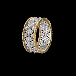 Buccellati WHITE AND YELLOW GOLD ETERNELLE BAND WITH DIAMONDS VIETRI STYLE
