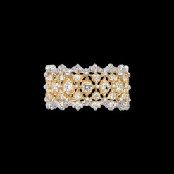 Buccellati YELLOW AND WHITE GOLD ETERNELLE BAND WITH DIAMONDS