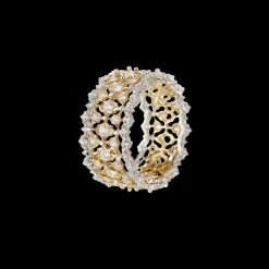 Buccellati YELLOW AND WHITE GOLD ETERNELLE BAND WITH DIAMONDS