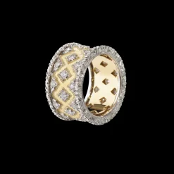 Buccellati YELLOW AND WHITE GOLD ETERNELLE BAND WITH ROUND DIAMONDS